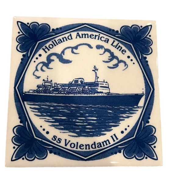 Holland America Line Ceramic Coaster Tiles Set of 6 - Picture 7 of 10